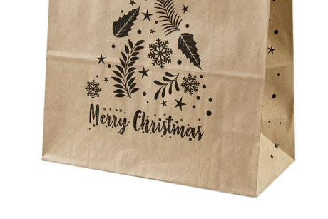 18+8,5x23cm Merry Christmas Weihnachts Kraft Geschenktüten Weihnachts Papiertüten mit Griffen