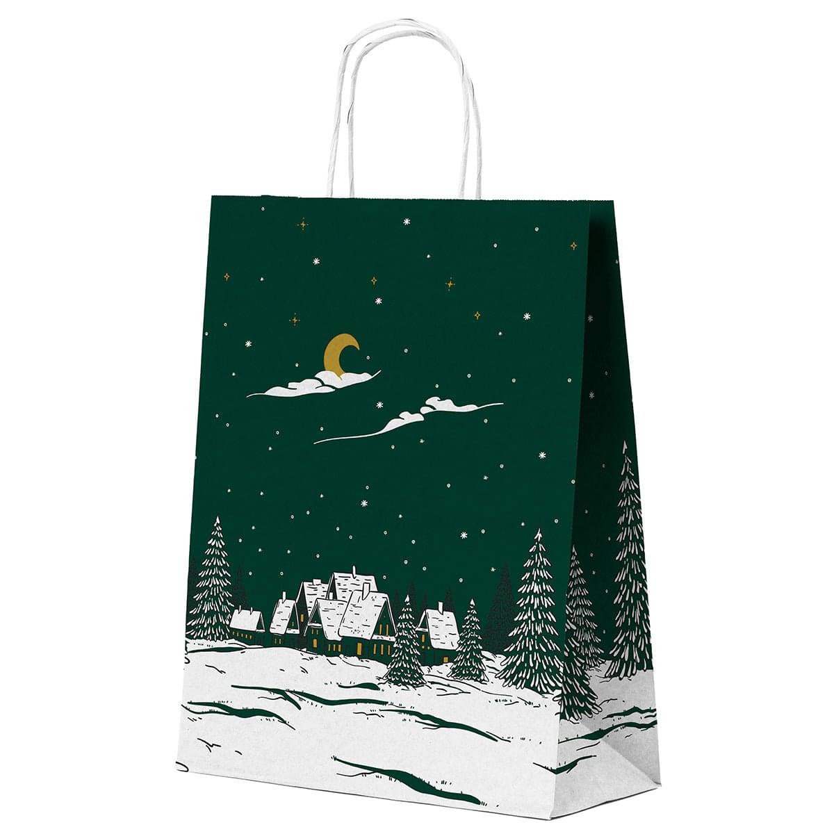 24+11x32cm Weihnachtsbaum HO HO HO Weihnachts Papiertüten mit Griffen