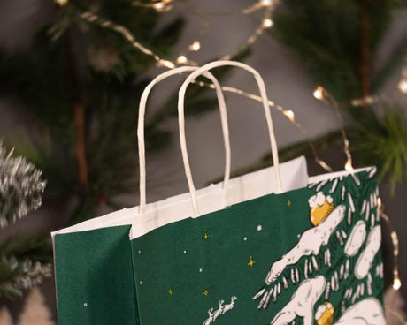 24+11x32cm Weihnachtsbaum HO HO HO Weihnachts Papiertüten mit Griffen