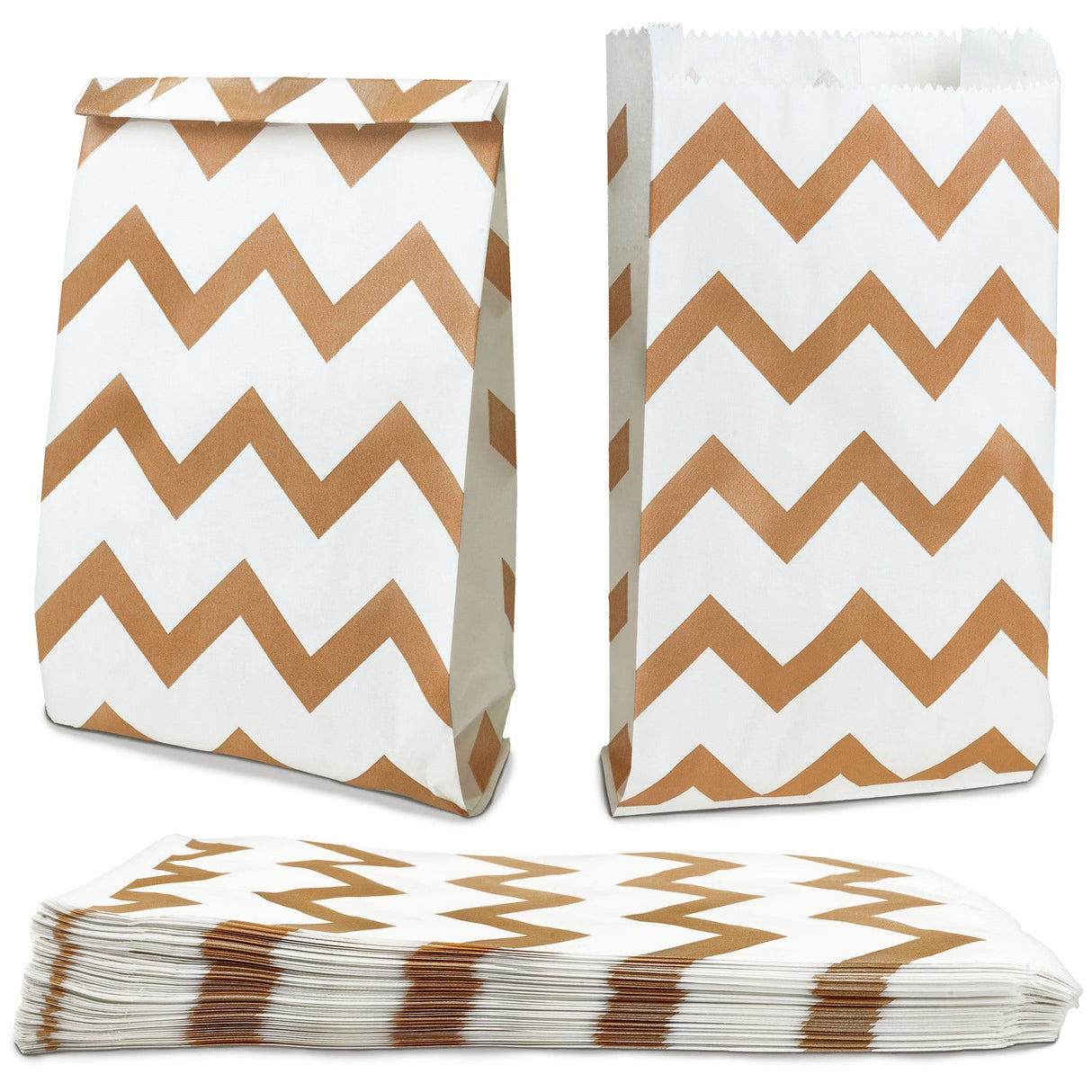 Faltenbeutel 120×210 mm mit Zickzackmuster – Weiß – 25 Stück