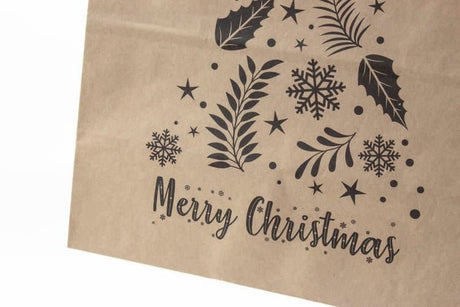 26+14x32cm Merry Christmas Weihnachts Kraft Geschenktüten Weihnachts Papiertüten mit Griffen