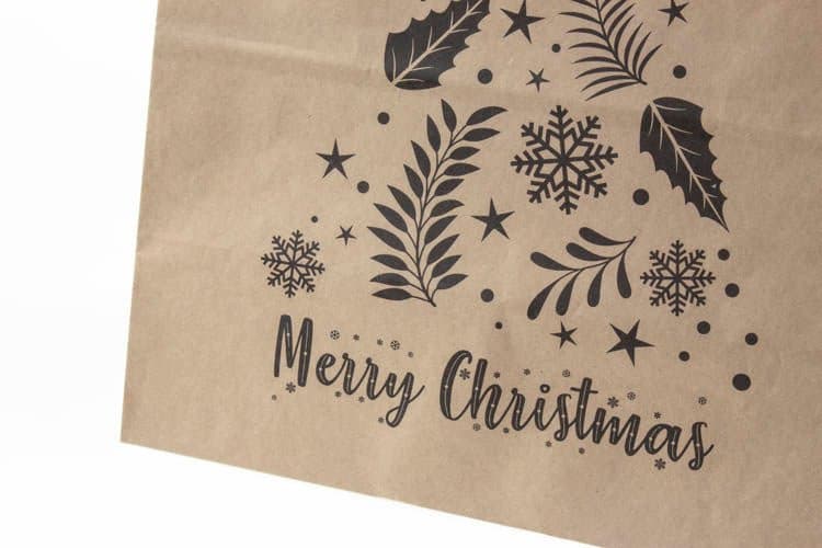 26+14x32cm Merry Christmas Weihnachts Kraft Geschenktüten Weihnachts Papiertüten mit Griffen