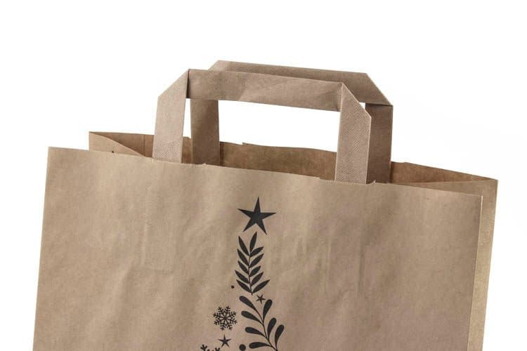 26+14x32cm Merry Christmas Weihnachts Kraft Geschenktüten Weihnachts Papiertüten mit Griffen - AllBags