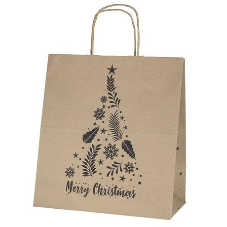 30,5+17,5x34cm Merry Christmas Weihnachtsbaum Weihnachts Kraft Geschenktüten