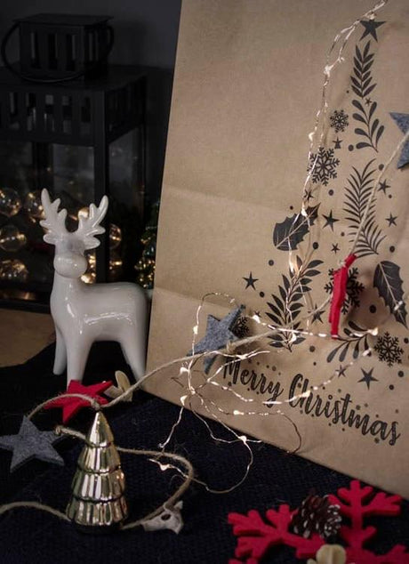 30,5+17,5x34cm Merry Christmas Weihnachtsbaum Weihnachts Kraft Geschenktüten
