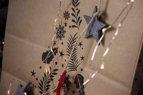 30,5+17,5x34cm Merry Christmas Weihnachtsbaum Weihnachts Kraft Geschenktüten