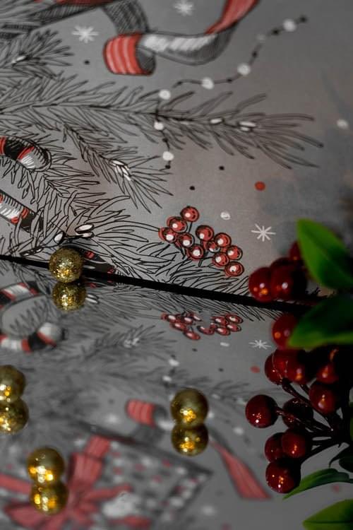 32+16x38cm Graue Tanne Weihnachts Papiertüten mit Griffen