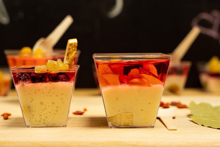 50 Stück Desserttassen 120ml 4oz Wiederverwendbare Dessertgläser Plastik mit 50 Stück Löffeln - AllBags
