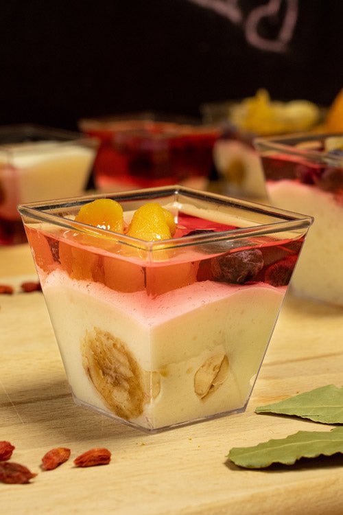 50 Stück Desserttassen 120ml 4oz Wiederverwendbare Dessertgläser Plastik mit 50 Stück Löffeln - AllBags