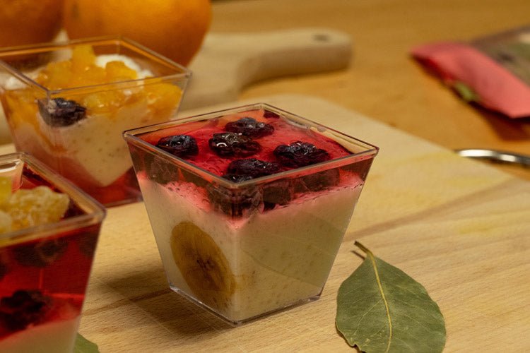 50 Stück Desserttassen 60ml 2oz Wiederverwendbare Dessertgläser Plastik mit 50 Stück Löffeln - AllBags