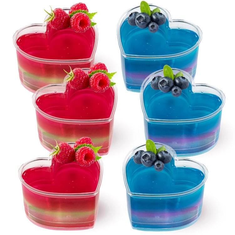 6 Stück Desserttassen Herzen 120ml 4oz Wiederverwendbare Dessertgläser Plastik