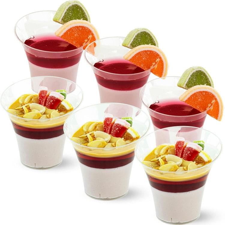 6 Stück Desserttassen Pana Cotta 180ml 6oz Wiederverwendbare Dessertgläser Plastik