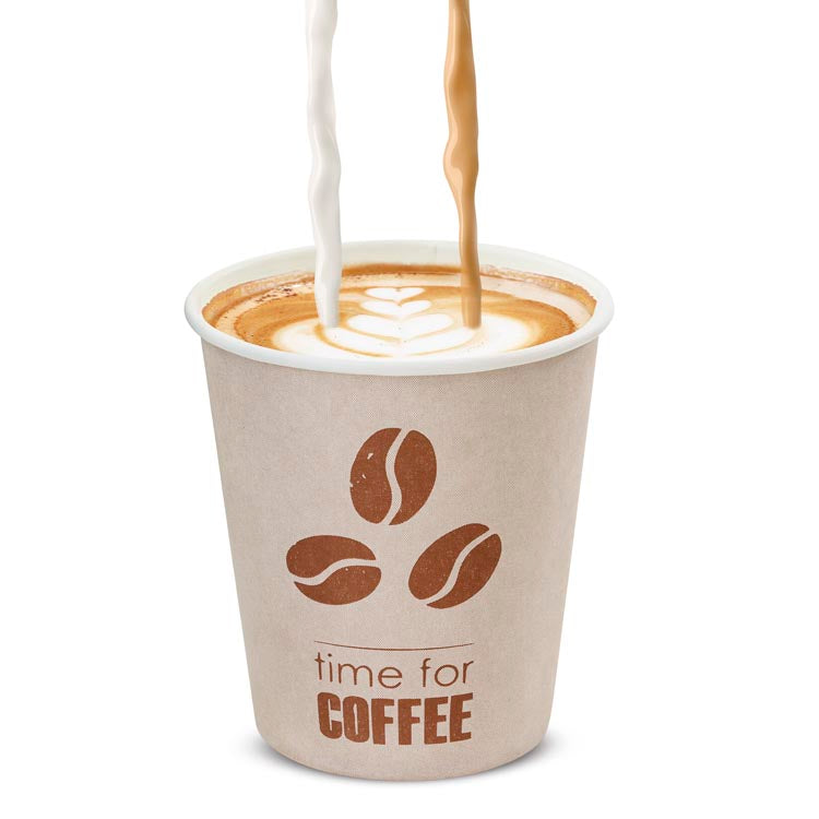 Pappbecher KRAFT Time for Coffee 250ml 50 stk