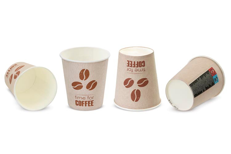 Pappbecher KRAFT Time for Coffee 250ml 50 stk