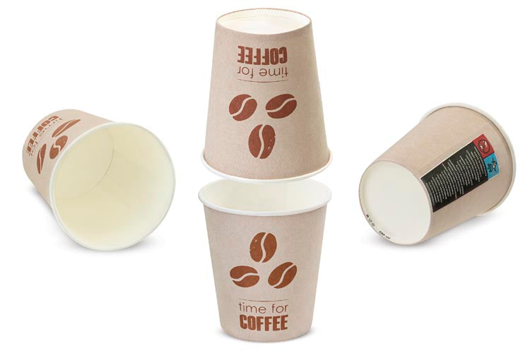 Pappbecher KRAFT Time for Coffee 250ml 50 stk