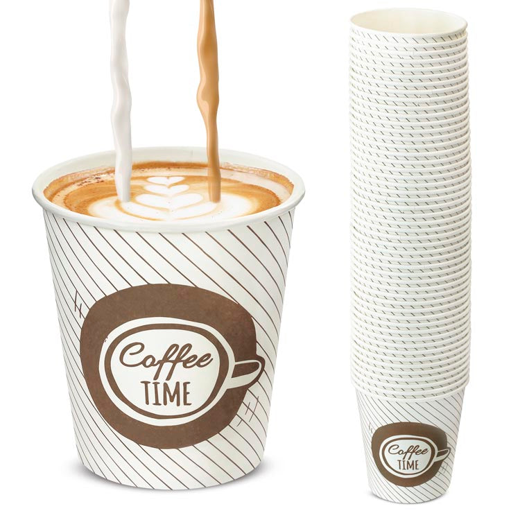 Pappbecher KRAFT Coffee Time 250ml 50 stk