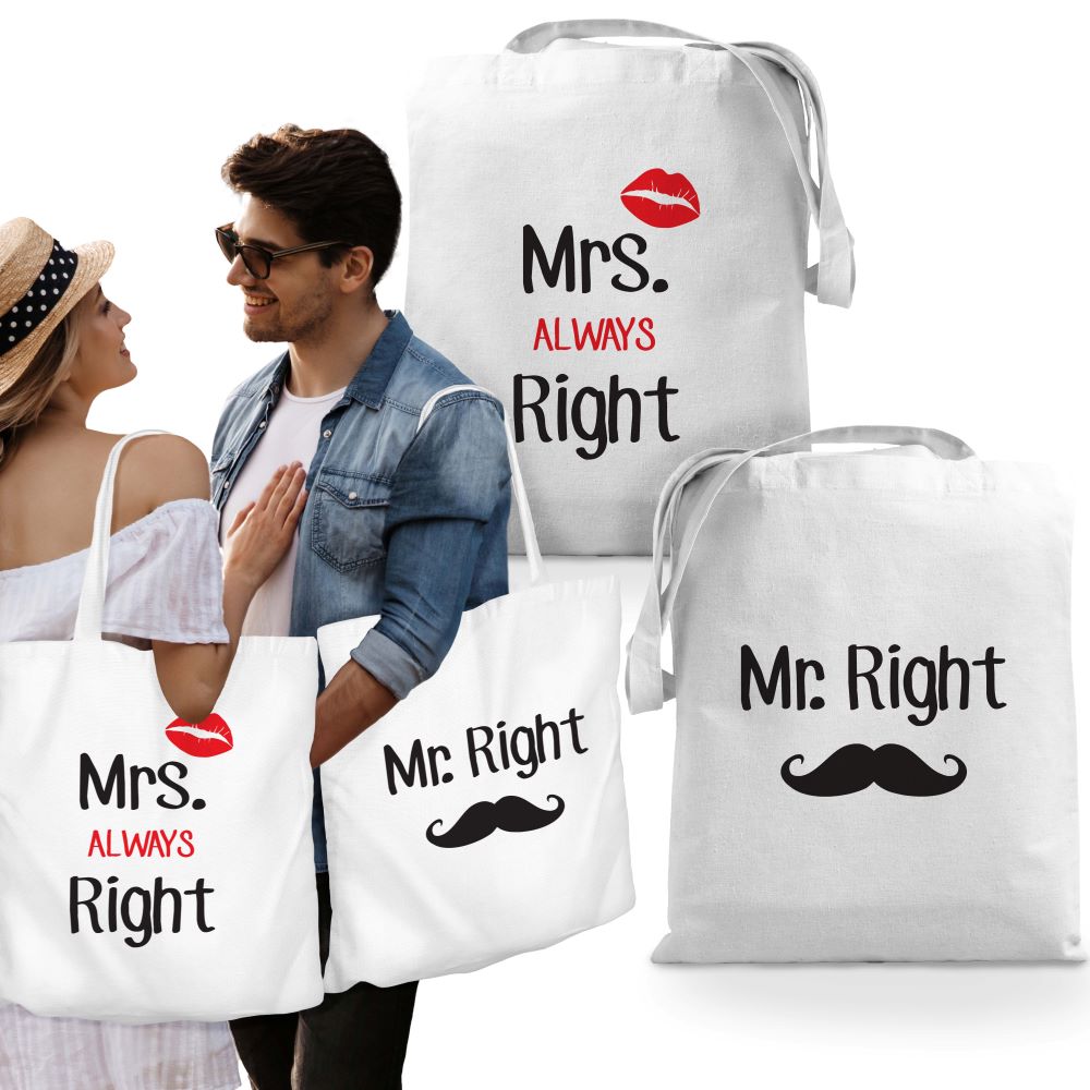 Valentinstagsgeschenk – Baumwolltaschen für Paare