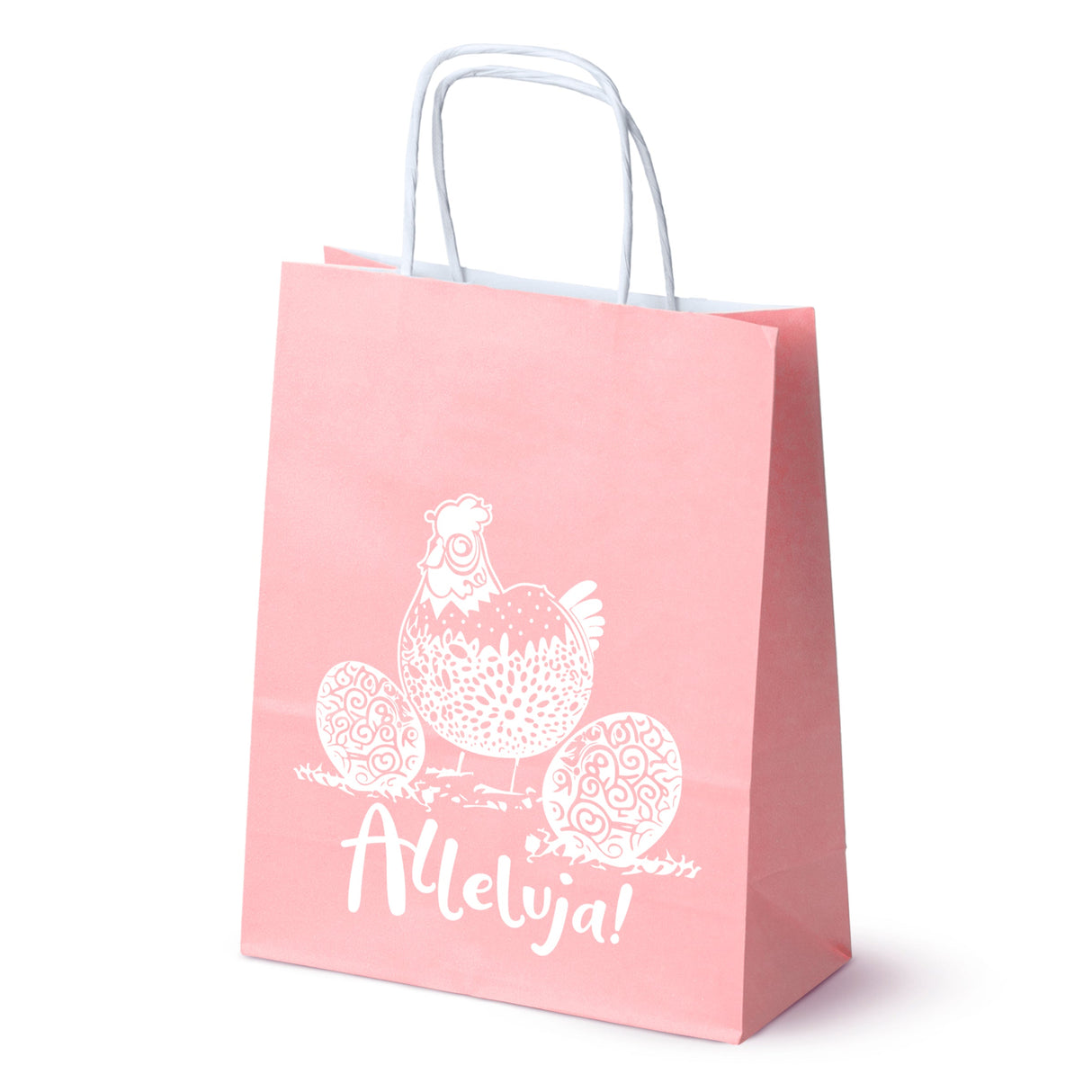 Papiertüte 50 Stk. 180x80x225mm Rosa Pastell HALLELUJA Ostereier