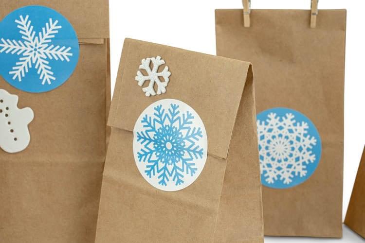 Adventskalender Zum Befüllen 24 Braun Papiertüten Holz Miniklammern