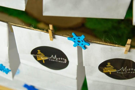Adventskalender Zum Befüllen 24 Papiertüten Holz Miniklammern