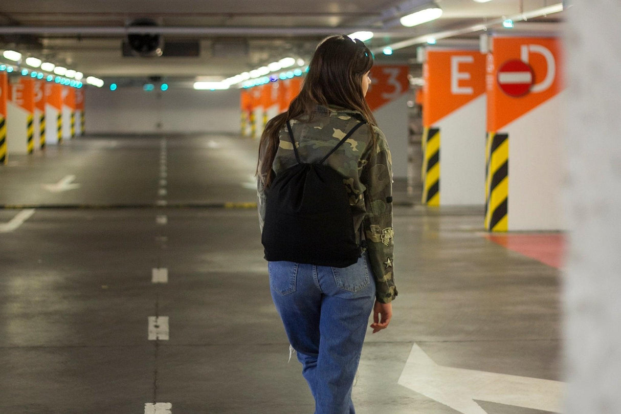 Baumwoll-Rucksack Schwarz 370x410mm