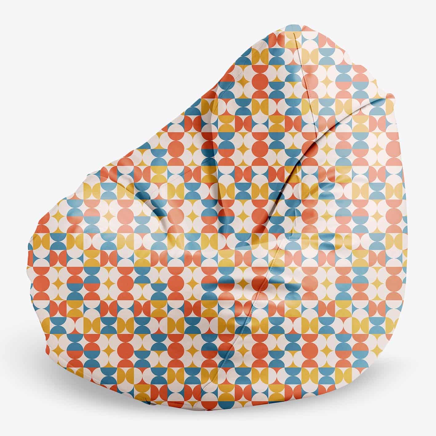 Bean Bag Sitzsack, 80 x 80 x 120 cm, Sitzkissen, mit Tragegriff Boden, Sitzsack Bubibag mit Füllung Retro