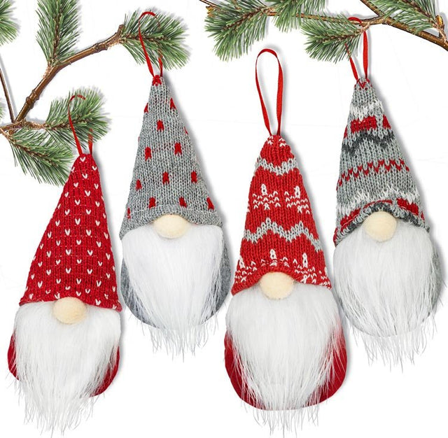 Christbaumanhänger Deko-Anhänger aus Filz set 4er Weihnachtswichtel