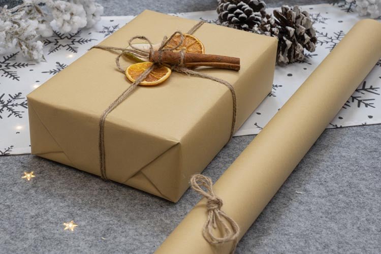Geschenkpapier weihnachten 70cm/5m Kraft - AllBags