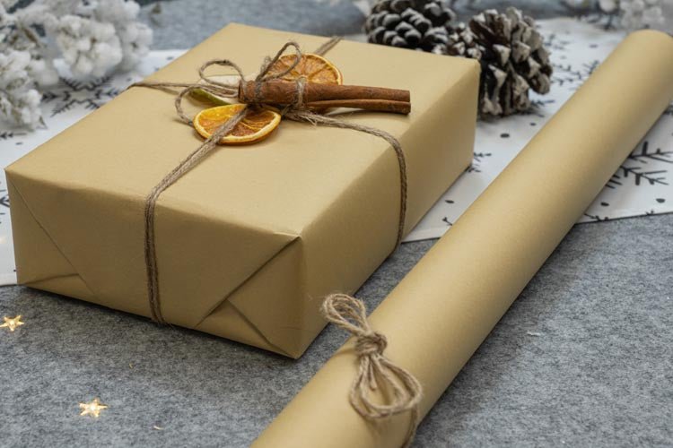 Geschenkpapier weihnachten 70cm/5m Kraft - AllBags