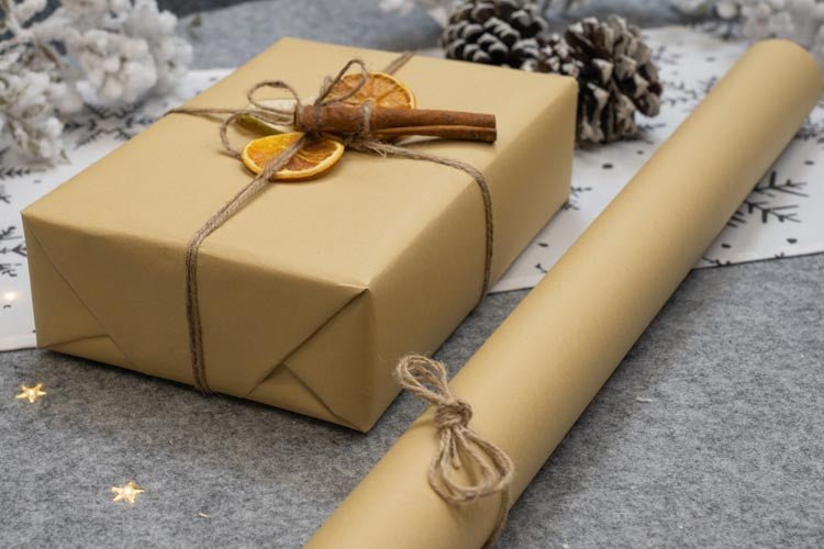 Geschenkpapier weihnachten 70cm/5m Kraft - AllBags