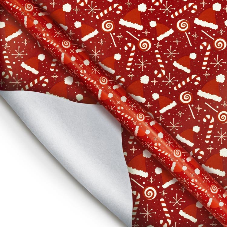 Geschenkpapier weihnachten 70cm/5m Nikolausmütze - AllBags