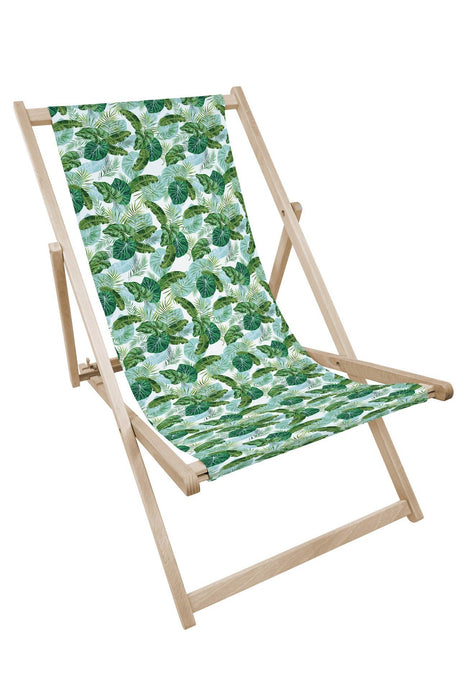 Holz-Liegestühle Helle Tropische Blätter