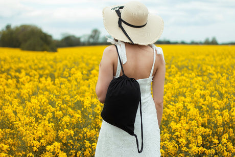 Baumwoll-Rucksack Schwarz 340x400mm