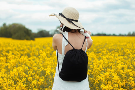 Baumwoll-Rucksack Schwarz 340x400mm