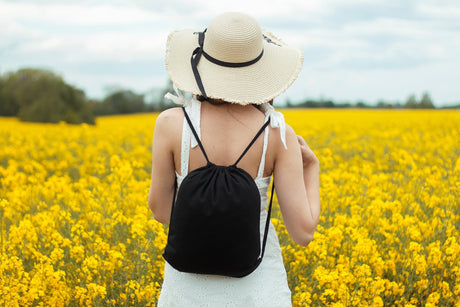 Baumwoll-Rucksack Schwarz 340x400mm