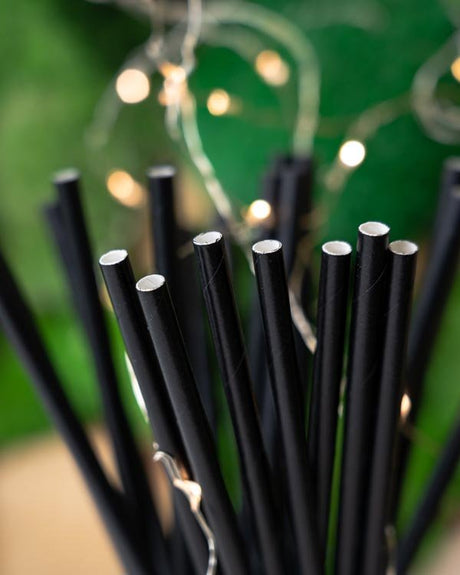 Papierstrohhalme Schwarz 250 Stück