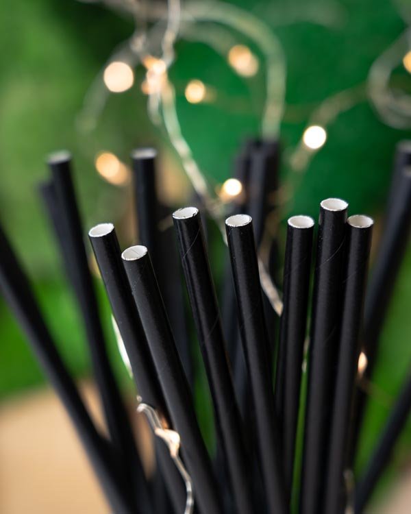 Papierstrohhalme Schwarz 250 Stück