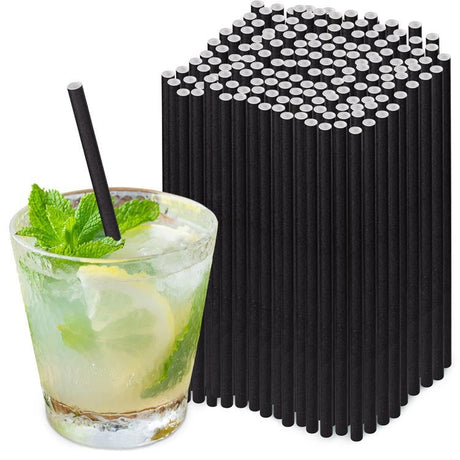 Papierstrohhalme Schwarz 250 Stück