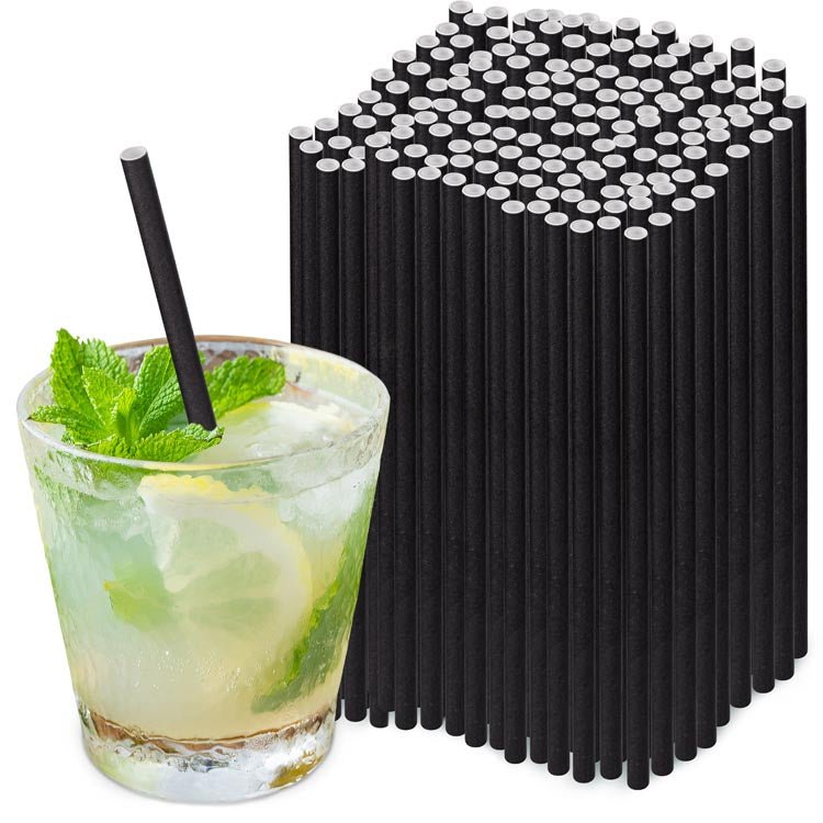 Papierstrohhalme Schwarz 250 Stück