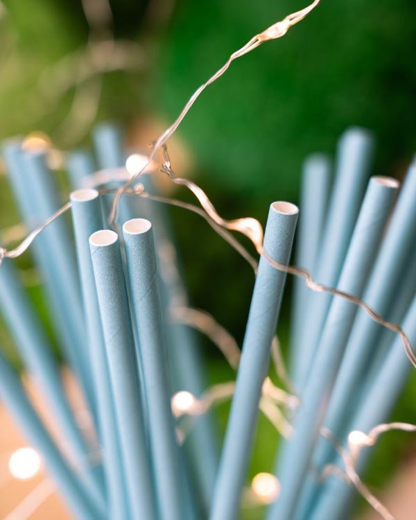 Papierstrohhalme Türkis 250 Stück