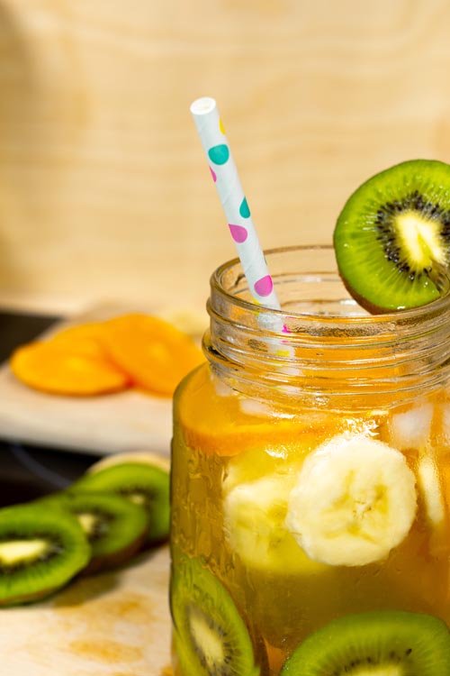 Papierstrohhalme Weiß mit farbigen Punkten 250 Stück