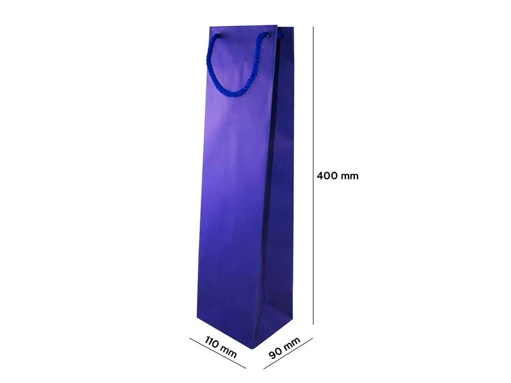 Papiertüte eco prestige 11+9x40cm Marineblau - AllBags