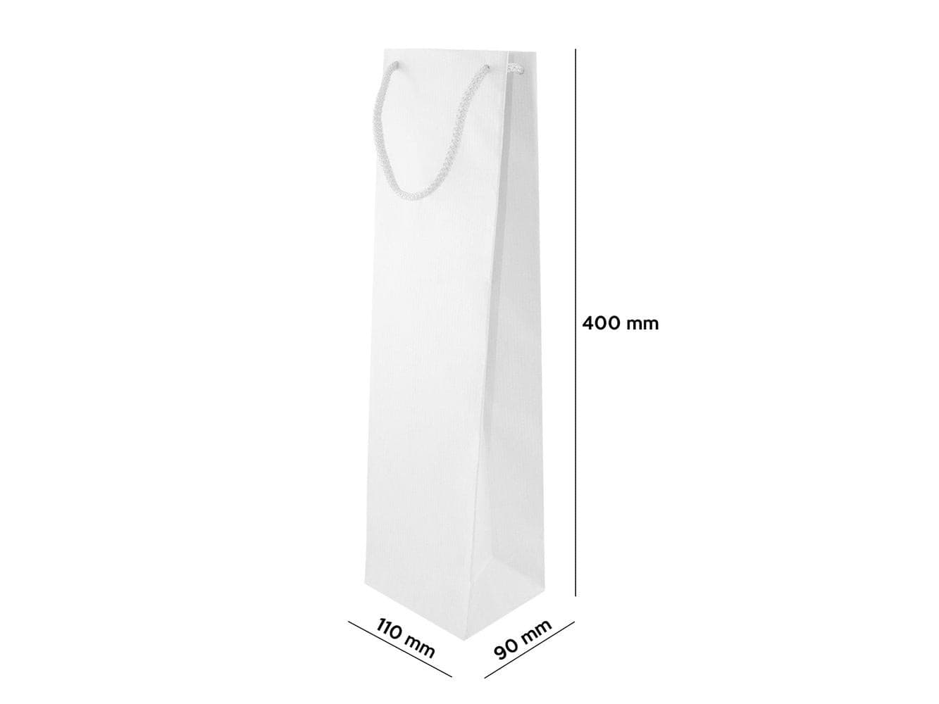 Papiertüte eco prestige 11+9x40cm Weiß - AllBags