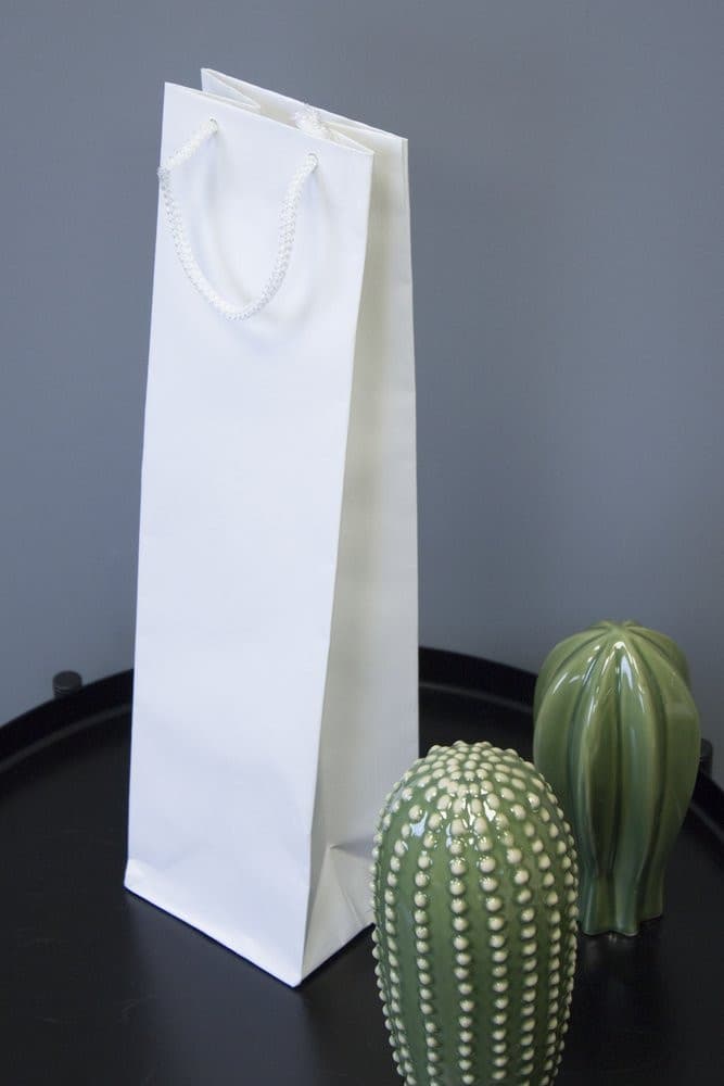 Papiertüte eco prestige 11+9x40cm Weiß - AllBags