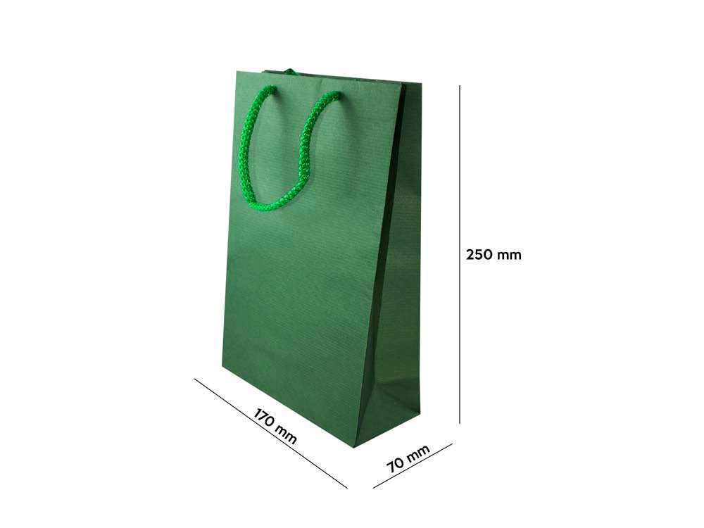 Papiertüte eco prestige 17+7x25cm Dunkelgrün - AllBags