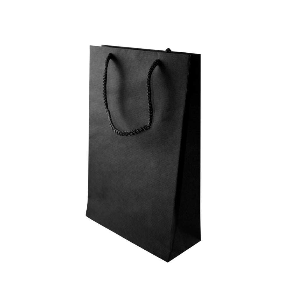 Papiertüte eco prestige 17+7x25cm Schwarz - AllBags