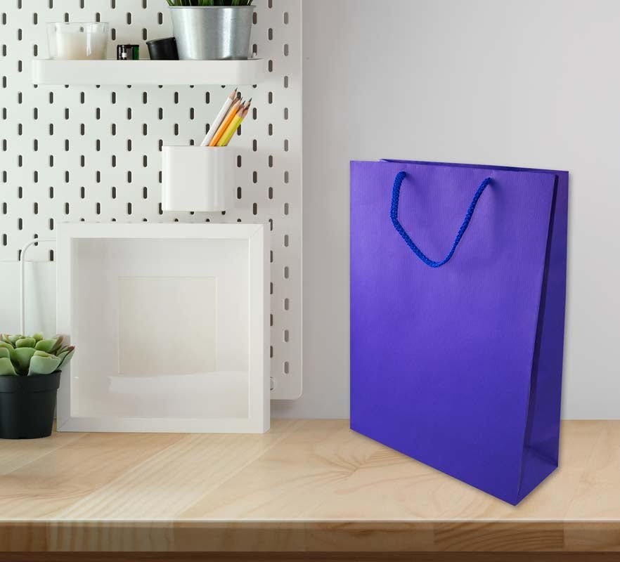 Papiertüte eco prestige 24+9x32cm Marineblau - AllBags
