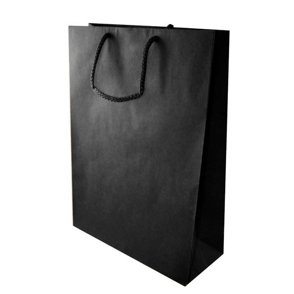 Papiertüte eco prestige 24+9x32cm Schwarz - AllBags