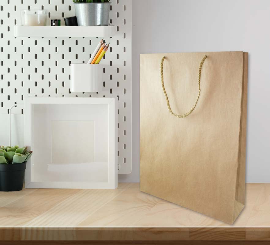 Papiertüte eco prestige 30+10x40cm Braun - AllBags