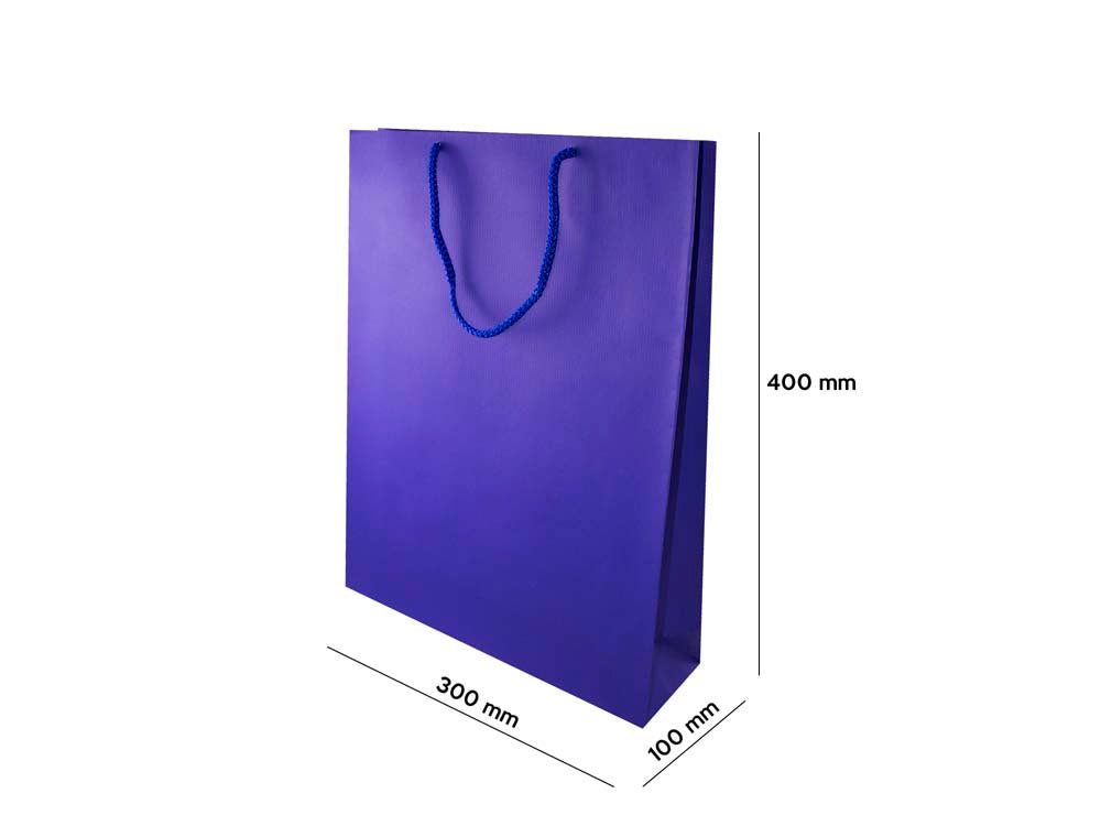 Papiertüte eco prestige 30+10x40cm Marineblau - AllBags